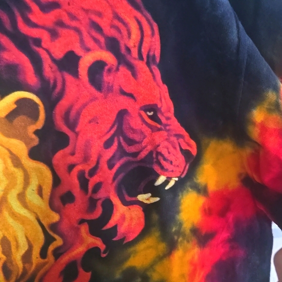 Reggae Rastafari tie dye Jamaican Lion King Crown red orange yellow green Lions - Picture 6 of 6